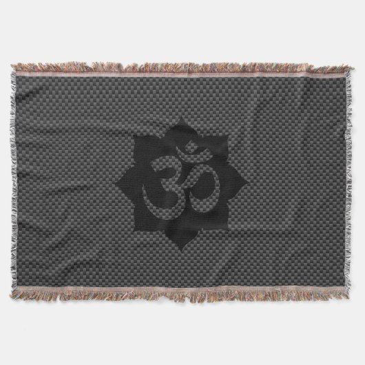 Couverture OM Symbole Lotus Spiritualité Yoga Style carbone (Devant)