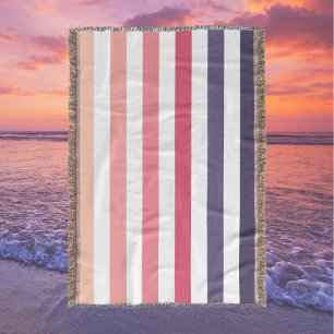 Couverture Ombre Beach Sunset Stripe Dusky Pink & Purples
