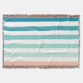 Couverture Ombre Sea Shore Stripe Mer Vert & Sable Rose (Devant)
