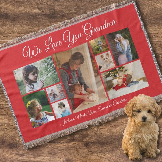 Couverture On t'aime grand-mère | Élégant rouge 9 photo