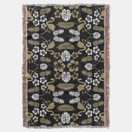 Couverture Or Floral Tropical Motif (devant Vertical)
