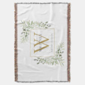 Couverture Or Monogramme Élégant Verdure Moderne (devant Vertical)