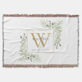 Couverture Or Monogramme Élégant Verdure Moderne (Devant)