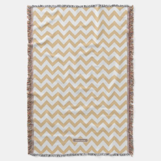 Couverture Or neutre moderne et motif blanc de chevron (devant Vertical)