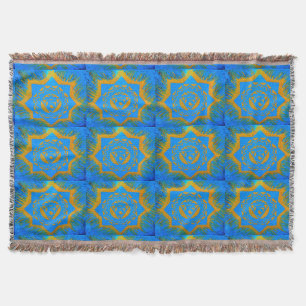 Couverture or sur les symboles tantriques bleus