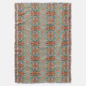 Couverture Orange Brown Aqua Turquoise Blue Tribal Art (devant Vertical)