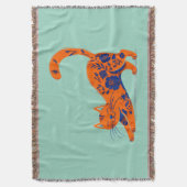 Couverture Orange Floral Cat (devant Vertical)