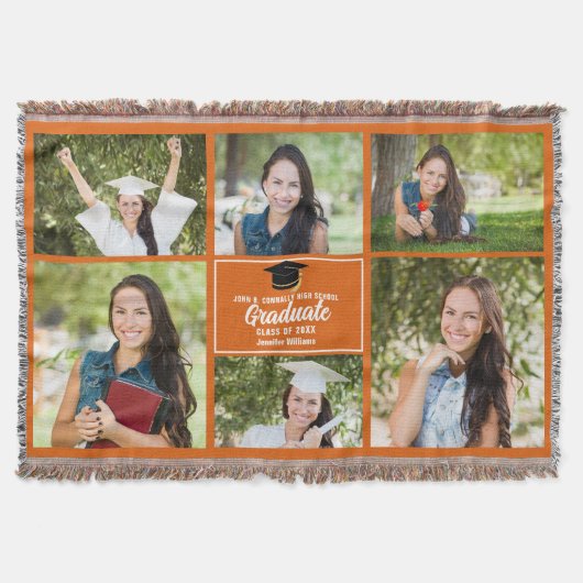 Couverture Orange Graduate Photo Collage Custom Graduate (Devant)