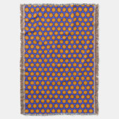 Couverture Orange Mandala Flowers sur fond bleu (devant Vertical)