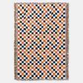 Couverture Orange Noir et Blanc à Damier (devant Vertical)