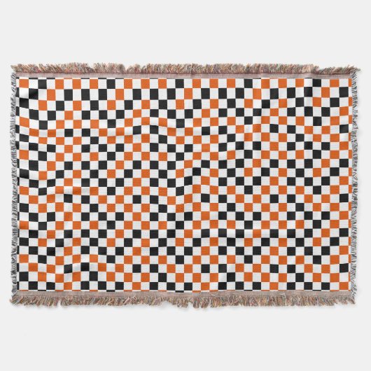 Couverture Orange Noir et Blanc à Damier (Devant)