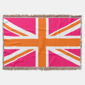 Couverture Orange rose vif et Union Jack blanche (Devant)