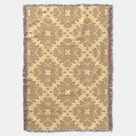 Couverture orange sur motif arabesque crème (devant Vertical)