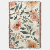 Couverture Orange Watercolor Flowers Botanical Painting (devant Vertical)