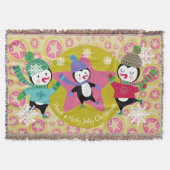 Couverture Orbes Rose Star Patinage Penguins Jeu de Vacances (Devant)