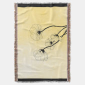 Couverture orchid floral line art on yellow (devant Vertical)