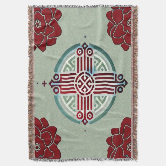 Couverture Oreiller à lancer de conception croisée éthiopienn (devant Vertical)