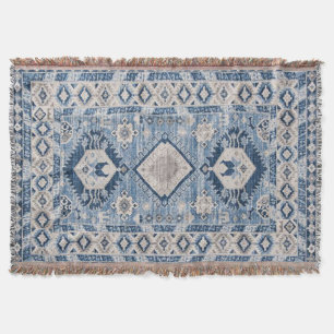 Couverture Oriental Antique Bleu Kilim Rug