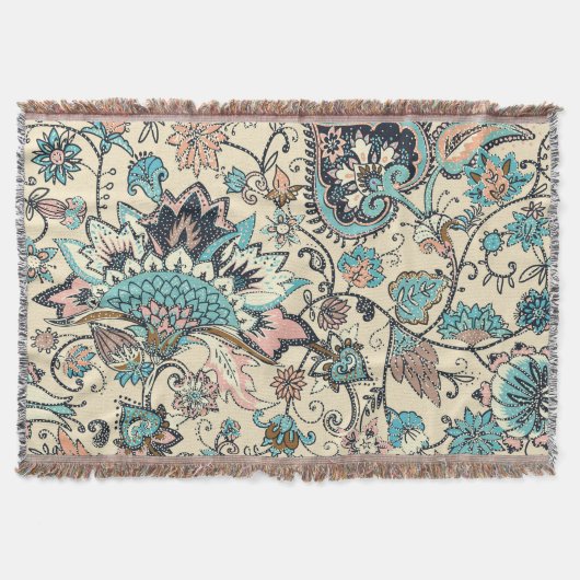 Couverture Oriental Paisley : Elégance Textile Stylisée. (Devant)