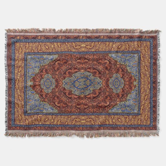 Couverture Oriental Perse bleu or (Devant)