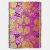 Couverture ORIENTAL Pink Golden Pattern - Throw Blanket (devant Vertical)
