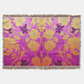 Couverture ORIENTAL Pink Golden Pattern - Throw Blanket (Devant)