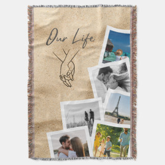 Couverture Our Life Custom Couple Photo Cascade with Line Art