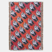 Couverture Ours de panda à Santa Hat sur Rouge (devant Vertical)