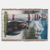 Couverture Ours grizzli avec Totem Pole Art de la faune (Devant)