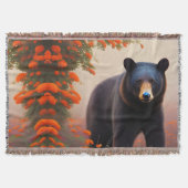 Couverture Ours noir en fleurs orange (Devant)