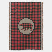 Couverture Ours Plaid Noir Rouge (devant Vertical)