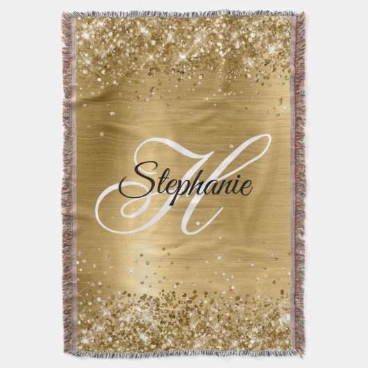 Couverture Paillettes de Monogramme Fantaisie en Or (devant Vertical)