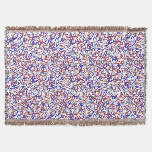 Couverture Paillettes Rouge Blanc Bleu Patriotiques (Devant)