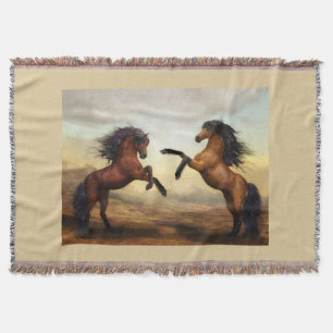Couverture paire de chevaux sauvages