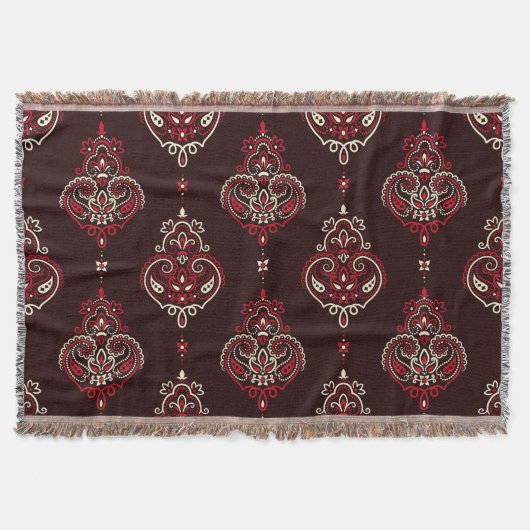 Couverture Paisley Bandana : Boho Vintage Print. (Devant)