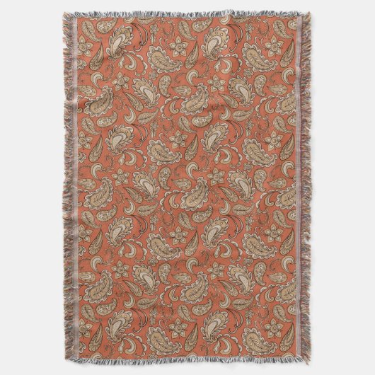 Couverture Paisley Dreams Orange Brown (devant Vertical)