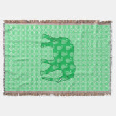 Couverture Paisley éléphant - Jade vert et blanc (Devant)