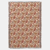 Couverture Paisley motif, pêche et corail rose (devant Vertical)