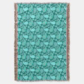 Couverture Paisley motif, Turquoise, Aqua et White (devant Vertical)