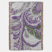 Couverture Paisley violet et vert motif floral (devant Vertical)