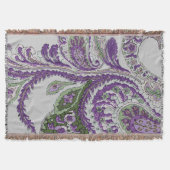 Couverture Paisley violet et vert motif floral (Devant)