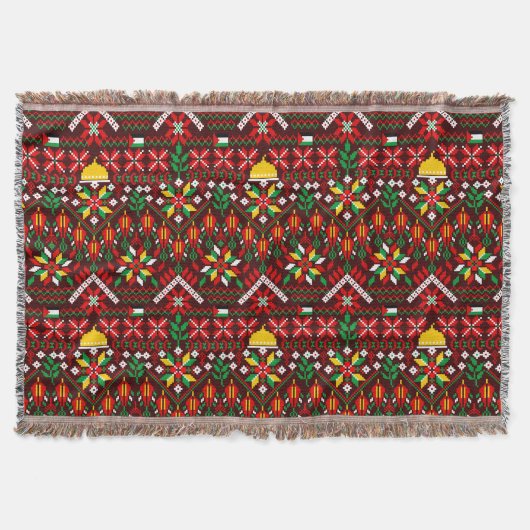 Couverture Palestine Tatreez Broderie traditionnelle (Devant)