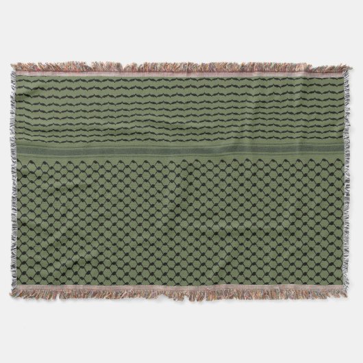 Couverture Palestinien Hatta Kufiya Motif#2 Olive Green (Devant)