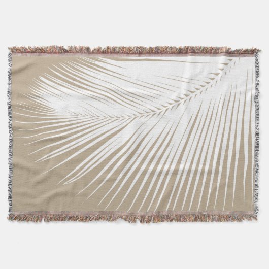 Couverture Palmette - blanc sur le taupe bronzage (Devant)