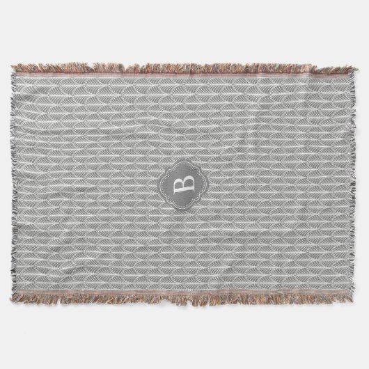 Couverture Palmier Art Déco Motif avec votre Monogramme (Devant)