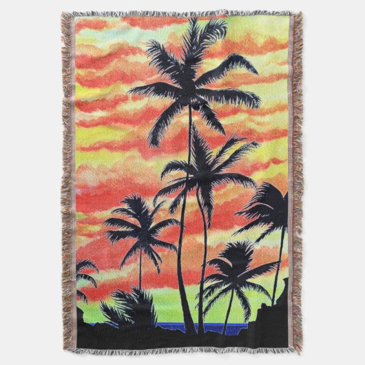 Couverture Palmiers de Coco-Coques Couchés De Soleil Hawaïen (devant Vertical)