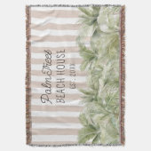 Couverture Palmiers tropicaux Beige Stripes Maison de plage (devant Vertical)