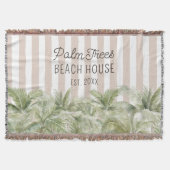 Couverture Palmiers tropicaux Beige Stripes Maison de plage (Devant)