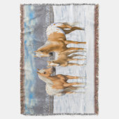 Couverture Palomino Appaloosa Chevaux En Neige (devant Vertical)