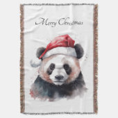 Couverture Panda de Noël, personnalisable (devant Vertical)